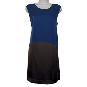MOSSIMO Colorblock Blue Black Shift Sleeveless Mini Dress 4 (Small) NWT